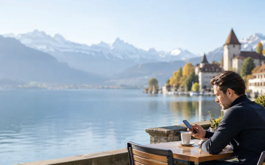 22bet suisse : adulte vérifiant des informations dans un cadre suisse